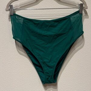 Emerald Green High-Waisted Mesh Bikini Bottom